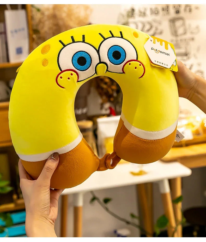 Cute SpongeBob Neck Pillow – Fun Travel Comfort