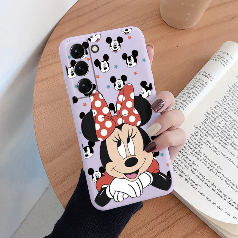 For Samsung S22 S 22 Plus Ultra Phone Case Cute Pink Mickey Minnie Soft TPU Protection Shockproof Cover For Samsung Galaxy S22