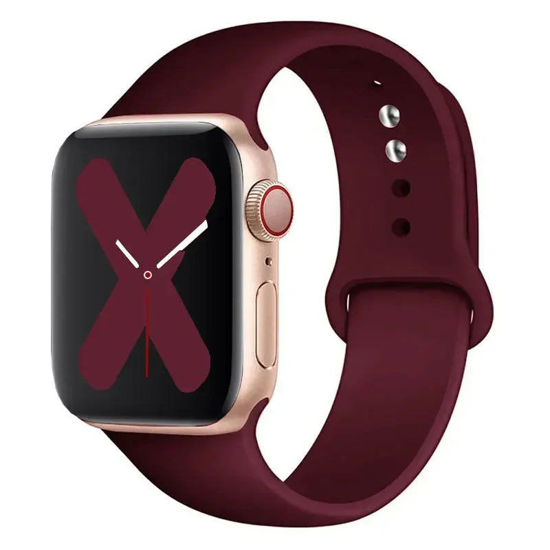 Silicone strap For Apple Watch band 44mm 40mm 45mm 41mm 42mm 38mm correa bracelet iWatch series 9 8 7 6 5 4 3 SE ultra 2 49mm