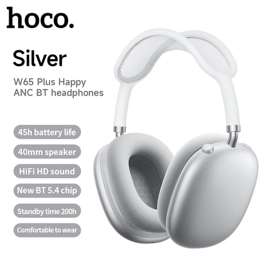 HOCO W65 Plus ANC Wireless Over-Ear Headphones – Noise Cancelling, Hi-Fi Sound