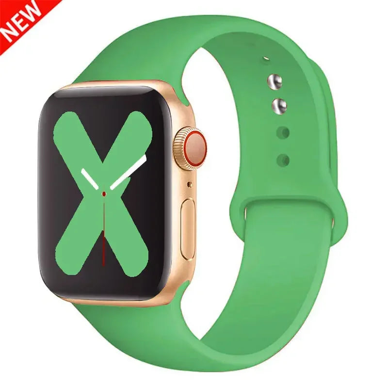 Silicone strap For Apple Watch band 44mm 40mm 45mm 41mm 42mm 38mm correa bracelet iWatch series 9 8 7 6 5 4 3 SE ultra 2 49mm