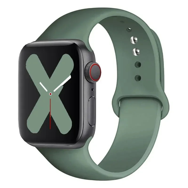 Silicone strap For Apple Watch band 44mm 40mm 45mm 41mm 42mm 38mm correa bracelet iWatch series 9 8 7 6 5 4 3 SE ultra 2 49mm