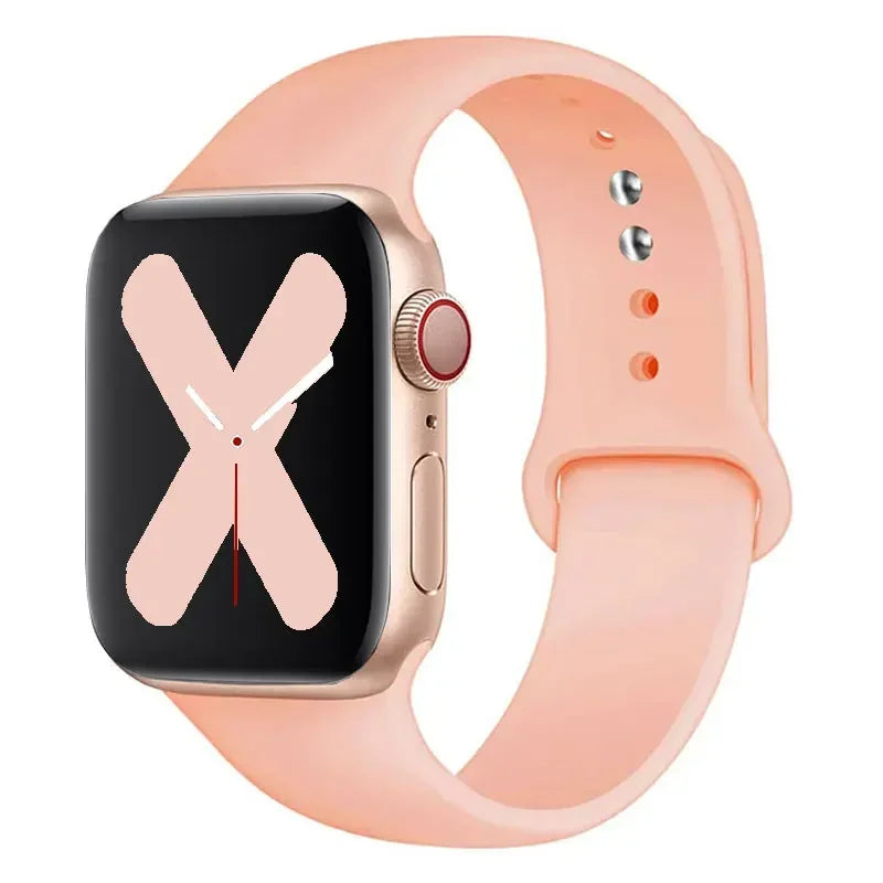 Silicone strap For Apple Watch band 44mm 40mm 45mm 41mm 42mm 38mm correa bracelet iWatch series 9 8 7 6 5 4 3 SE ultra 2 49mm