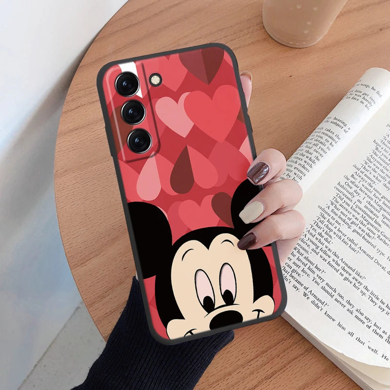 For Samsung S22 S 22 Plus Ultra Phone Case Cute Pink Mickey Minnie Soft TPU Protection Shockproof Cover For Samsung Galaxy S22