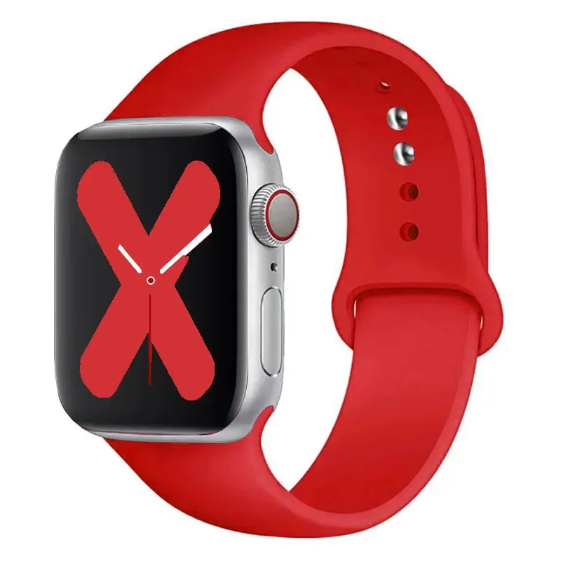 Silicone strap For Apple Watch band 44mm 40mm 45mm 41mm 42mm 38mm correa bracelet iWatch series 9 8 7 6 5 4 3 SE ultra 2 49mm