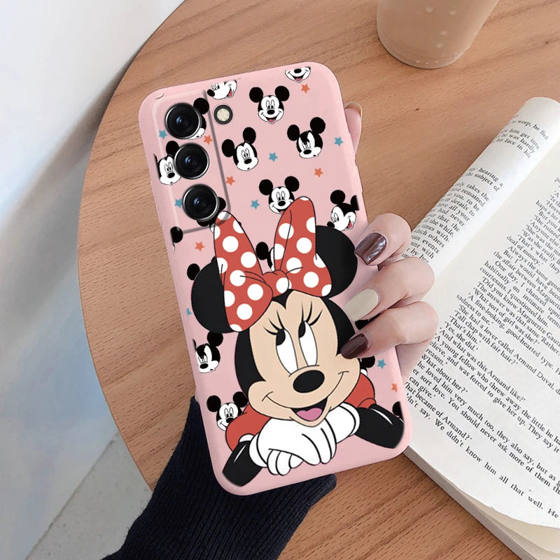 For Samsung S22 S 22 Plus Ultra Phone Case Cute Pink Mickey Minnie Soft TPU Protection Shockproof Cover For Samsung Galaxy S22