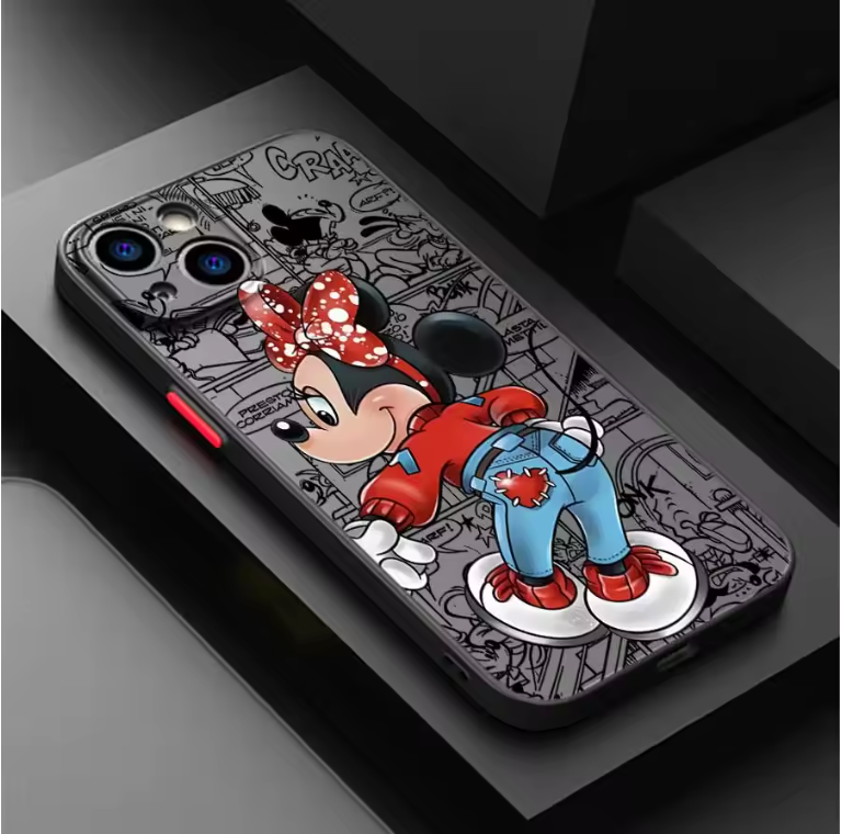 Mickey & Minnie Cartoon iPhone Case – Soft TPU Matte Cover