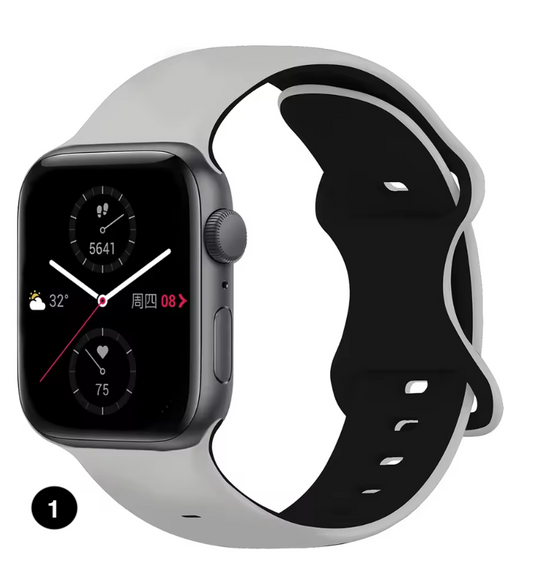 Two-Tone Silicone Sport Band for Apple Watch – Soft & Stylish