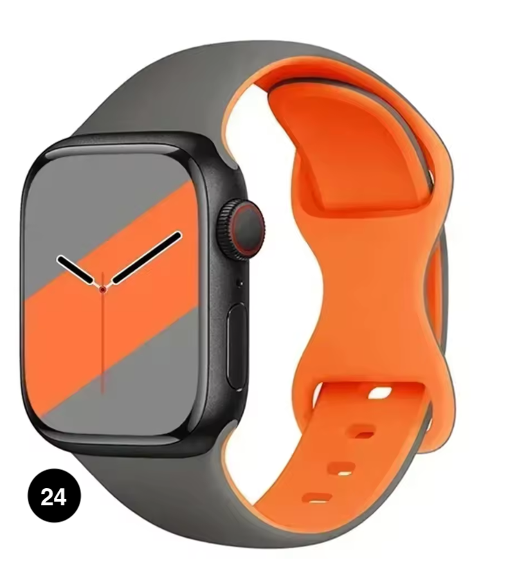 Two-Tone Silicone Sport Band for Apple Watch – Soft & Stylish