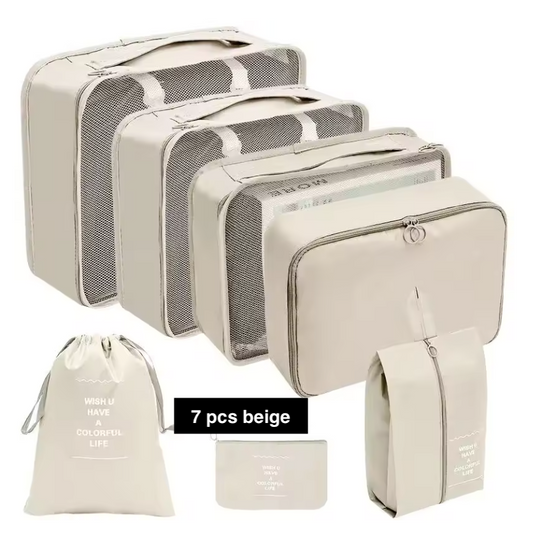 7/8/9/10 Pcs Set Travel Organizer Bags Set – Lightweight Packing Cubes for Suitcase & Luggage
