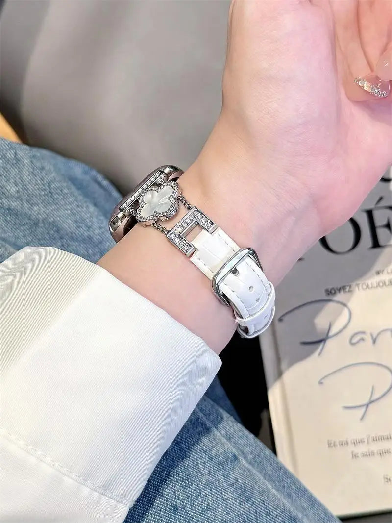 Clover fine diamond versatile pattern compatible with iWatch Apple strap 38mm 40mm 41mm 42mm 44mm 45mm 49mm