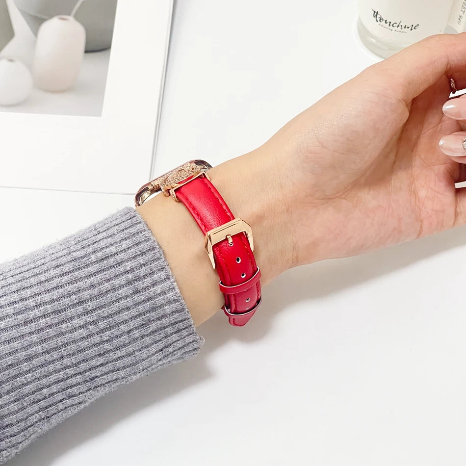 Diamond Leather Strap For Apple Watch