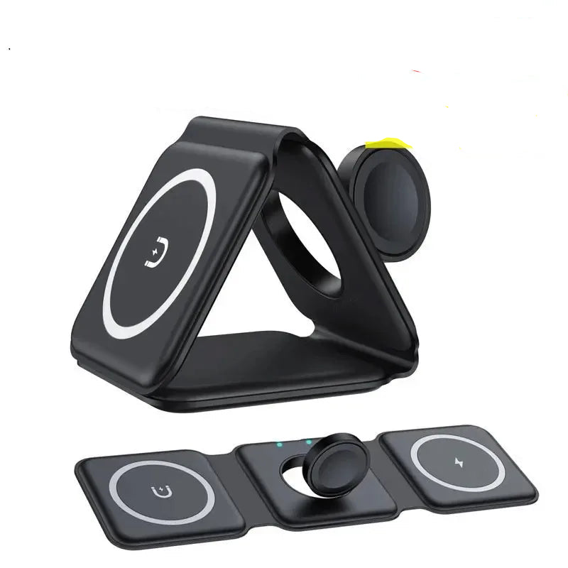 100W 3 in 1 Magnetic Portable Wireless Charger Pad for iPhone 15 14 13 12 Pro Max Apple Watch AirPods Fast Charging Dock Station