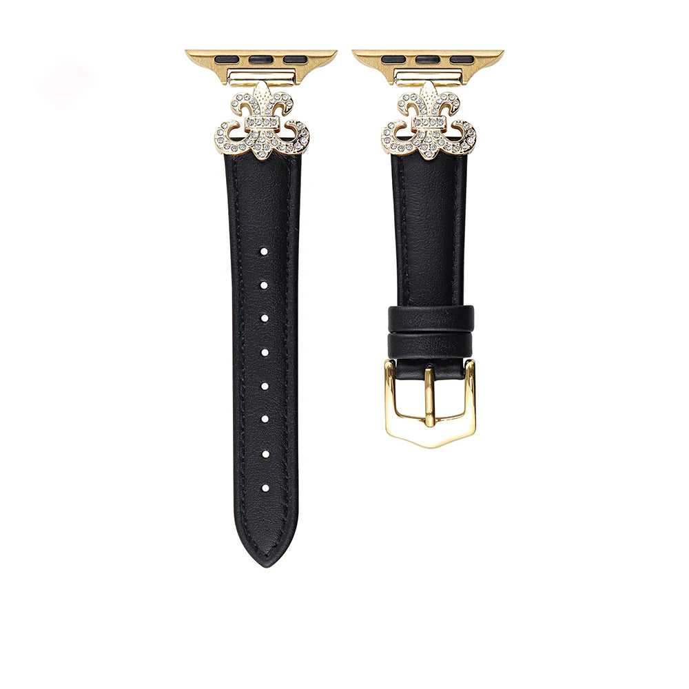 Diamond Leather Band for Apple Watch