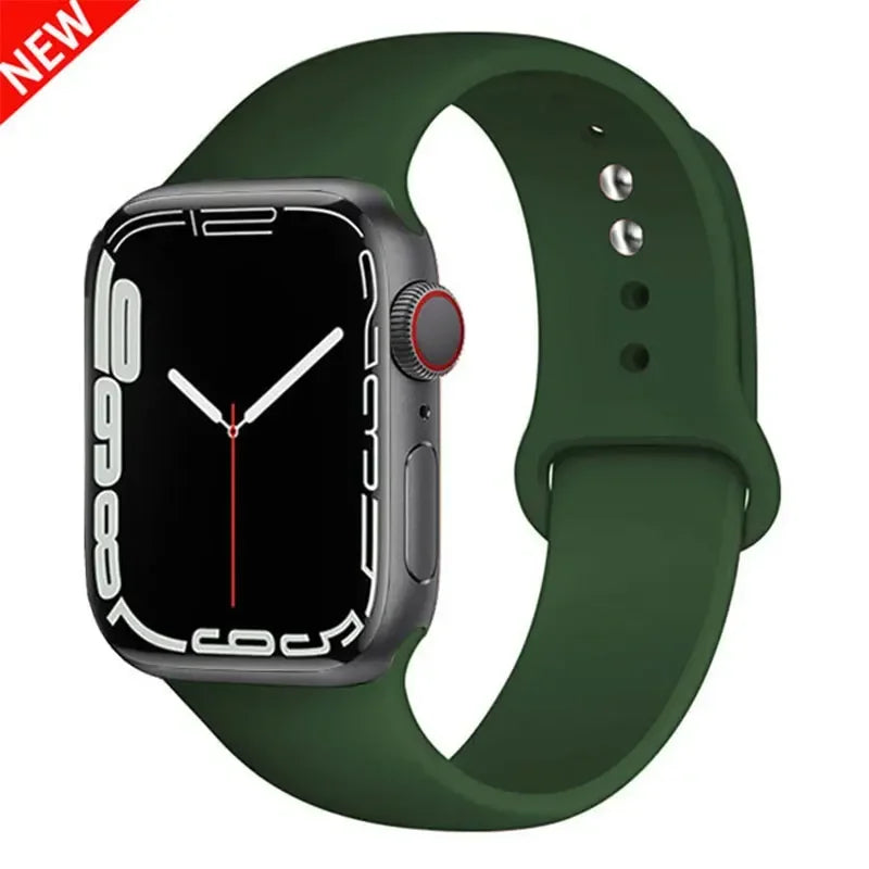 Silicone strap For Apple Watch band 44mm 40mm 45mm 41mm 42mm 38mm correa bracelet iWatch series 9 8 7 6 5 4 3 SE ultra 2 49mm