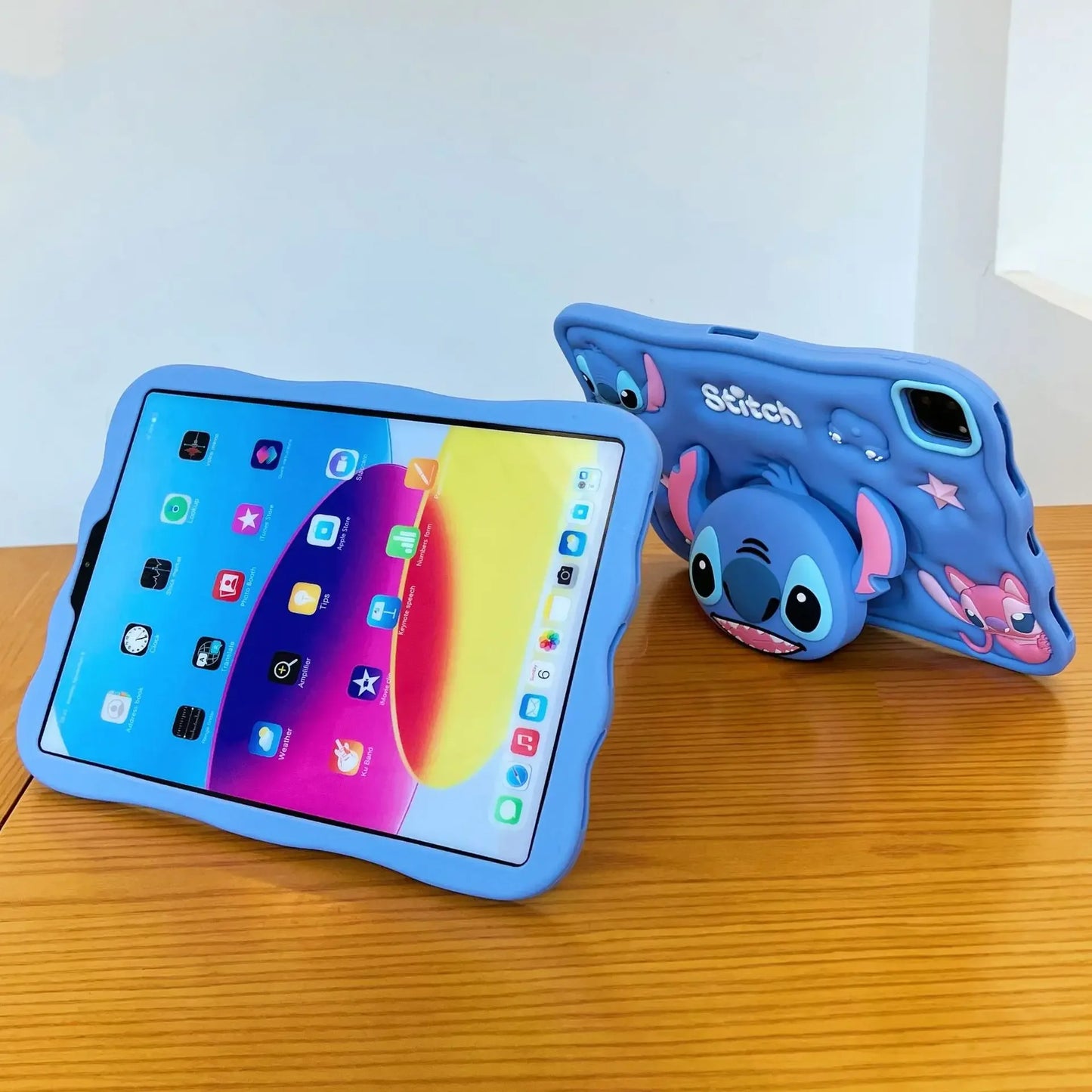 Stitch Tablet Stand Case for iPad Air 1 2 3 4 5 6 10.9 10th 10.2 7 8 9 2024 Pro 11 2021 9.7 2018 2017 Mini 6 Silicon Kids Cover