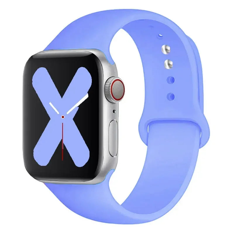 Silicone strap For Apple Watch band 44mm 40mm 45mm 41mm 42mm 38mm correa bracelet iWatch series 9 8 7 6 5 4 3 SE ultra 2 49mm
