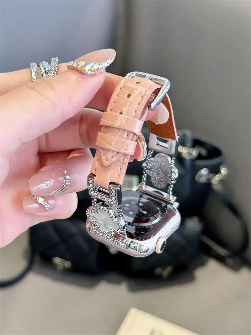 Clover fine diamond versatile pattern compatible with iWatch Apple strap 38mm 40mm 41mm 42mm 44mm 45mm 49mm