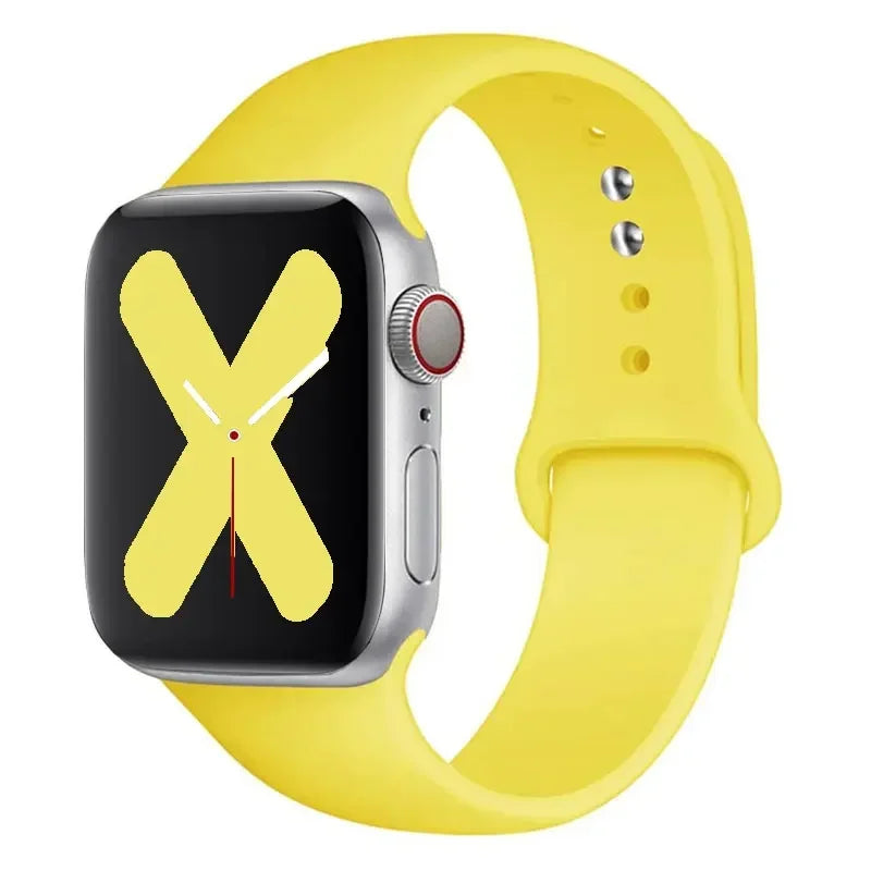 Silicone strap For Apple Watch band 44mm 40mm 45mm 41mm 42mm 38mm correa bracelet iWatch series 9 8 7 6 5 4 3 SE ultra 2 49mm