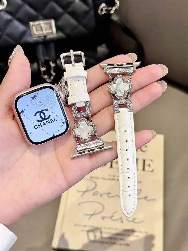 Clover fine diamond versatile pattern compatible with iWatch Apple strap 38mm 40mm 41mm 42mm 44mm 45mm 49mm