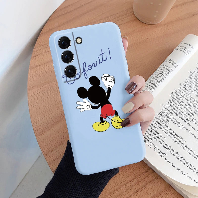 For Samsung S22 S 22 Plus Ultra Phone Case Cute Pink Mickey Minnie Soft TPU Protection Shockproof Cover For Samsung Galaxy S22