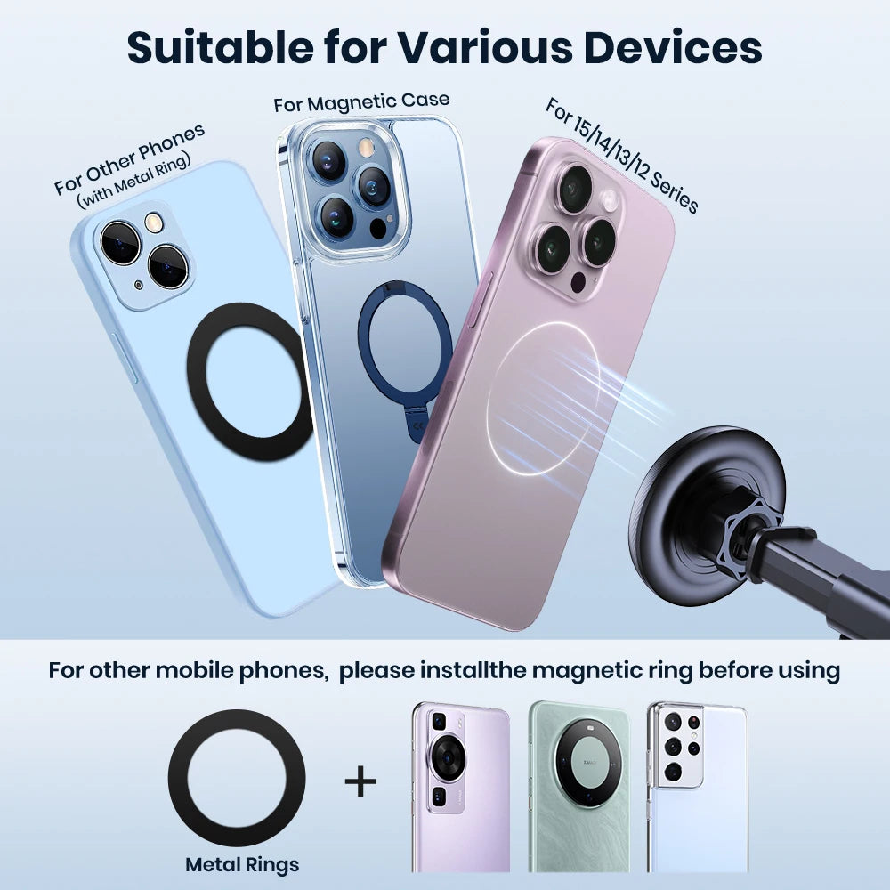 Magnetic Car Phone Holder Mount For Magsafe IPhone15 Pro Max Single-Hand Operation Metal Hook Magnetic Phone Holder for Car