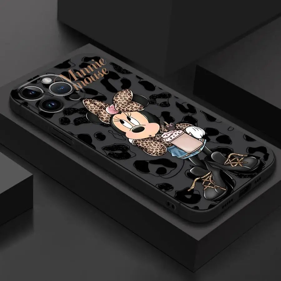 Disney Leopard Mickey Minnie Phone Case for Apple iPhone