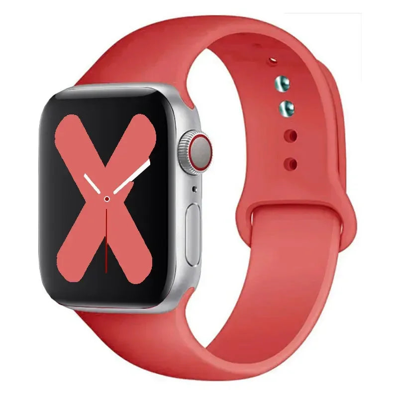 Silicone strap For Apple Watch band 44mm 40mm 45mm 41mm 42mm 38mm correa bracelet iWatch series 9 8 7 6 5 4 3 SE ultra 2 49mm