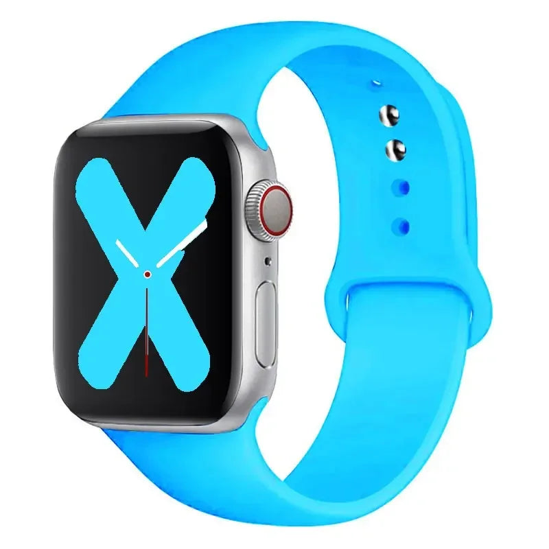 Silicone strap For Apple Watch band 44mm 40mm 45mm 41mm 42mm 38mm correa bracelet iWatch series 9 8 7 6 5 4 3 SE ultra 2 49mm