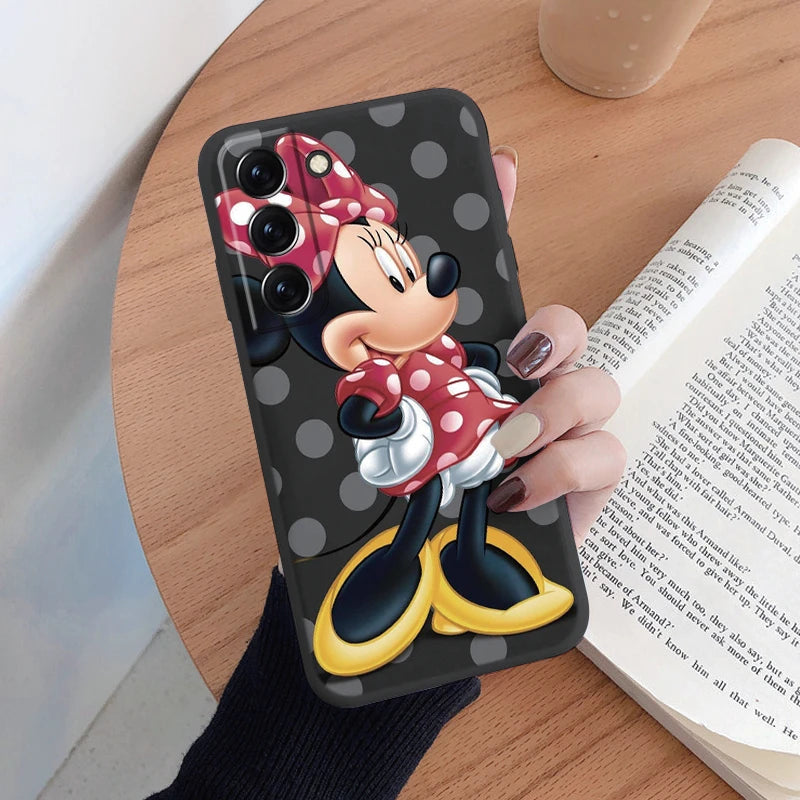 For Samsung S22 S 22 Plus Ultra Phone Case Cute Pink Mickey Minnie Soft TPU Protection Shockproof Cover For Samsung Galaxy S22