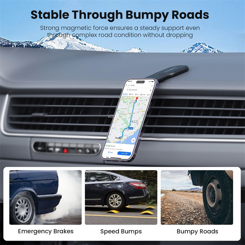 Foldable Magnetic Car Phone Holder with Wireless Charging