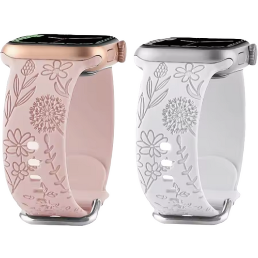 Engraved Flower Strap for Apple Watch