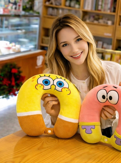 Cute SpongeBob Neck Pillow – Fun Travel Comfort