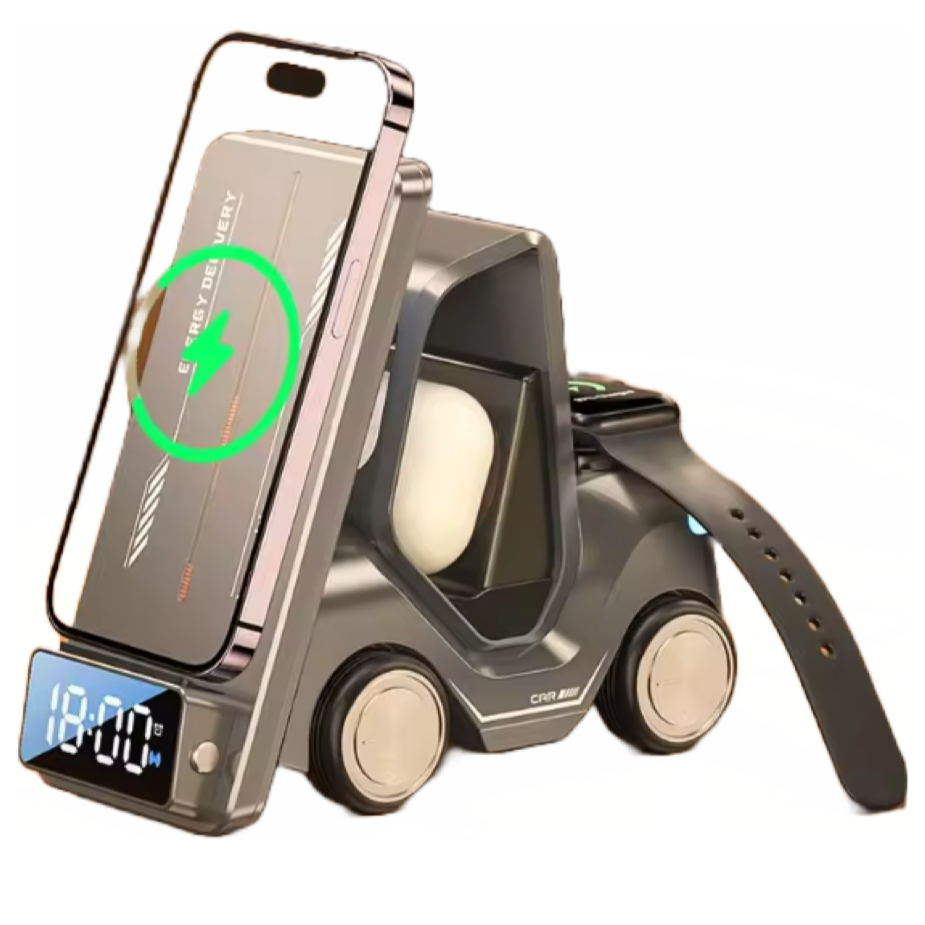 5 in 1 Wireless Charger Phone Stand For iPhone 15 14 13 15W Fast Charging Magnetic Dock Station For Apple Watch Earphones