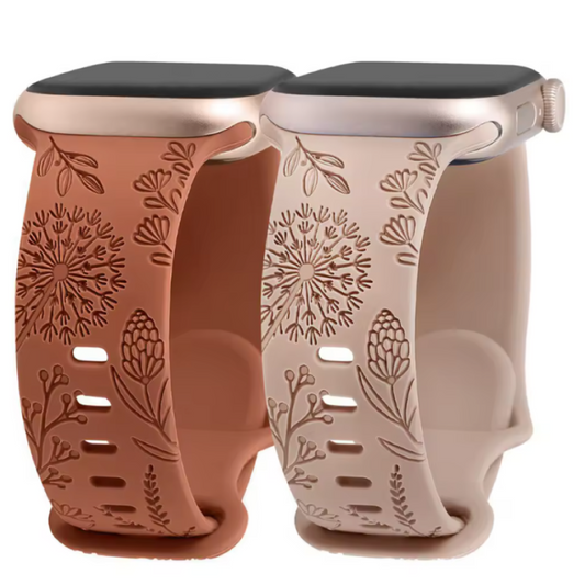 Floral Engraved Band for Apple Watch