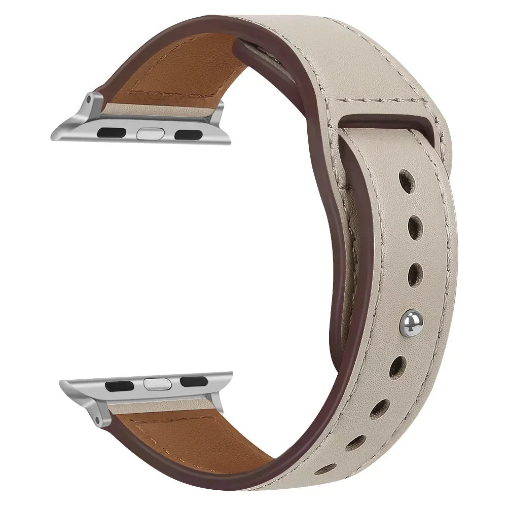 Genuine Leather Apple Watch Band – Premium Strap for Series 3–9, Ultra & SE