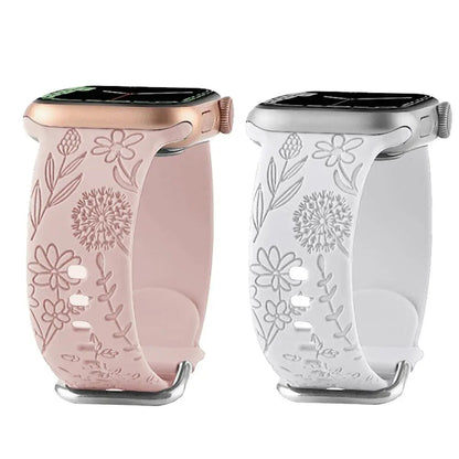 Engraved Flower Strap for Apple Watch