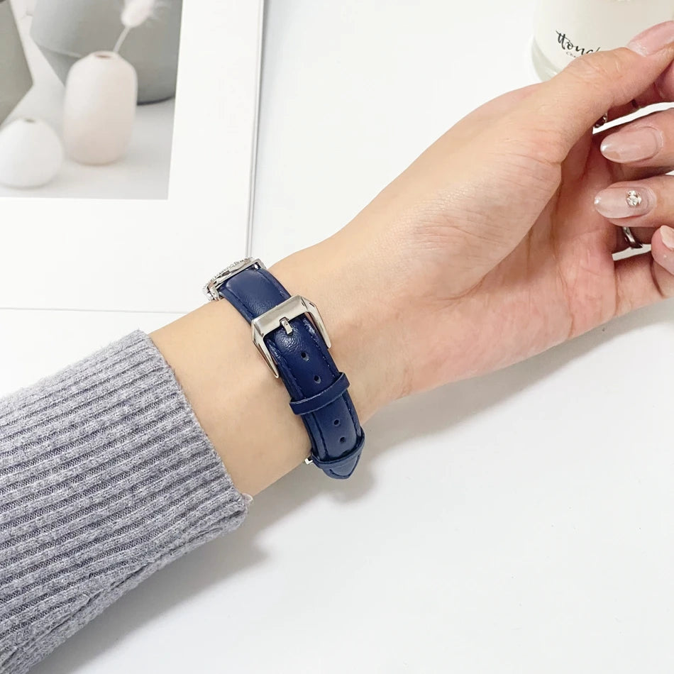 Diamond Leather Strap For Apple Watch