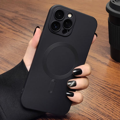 Luxury MagSafe Matte Case for iPhone – Magnetic Wireless Charging Cover with Lens Protection
