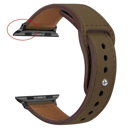 Genuine Leather Apple Watch Band – Premium Strap for Series 3–9, Ultra & SE