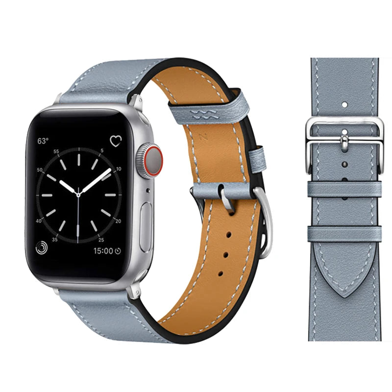 Leather Strap For Apple Watch Band 49mm 44mm 40mm 41mm 38mm 42 Single Tour Bracelet Correa iWatch Ultra Serie 3 4 6 SE 7 8 45mm