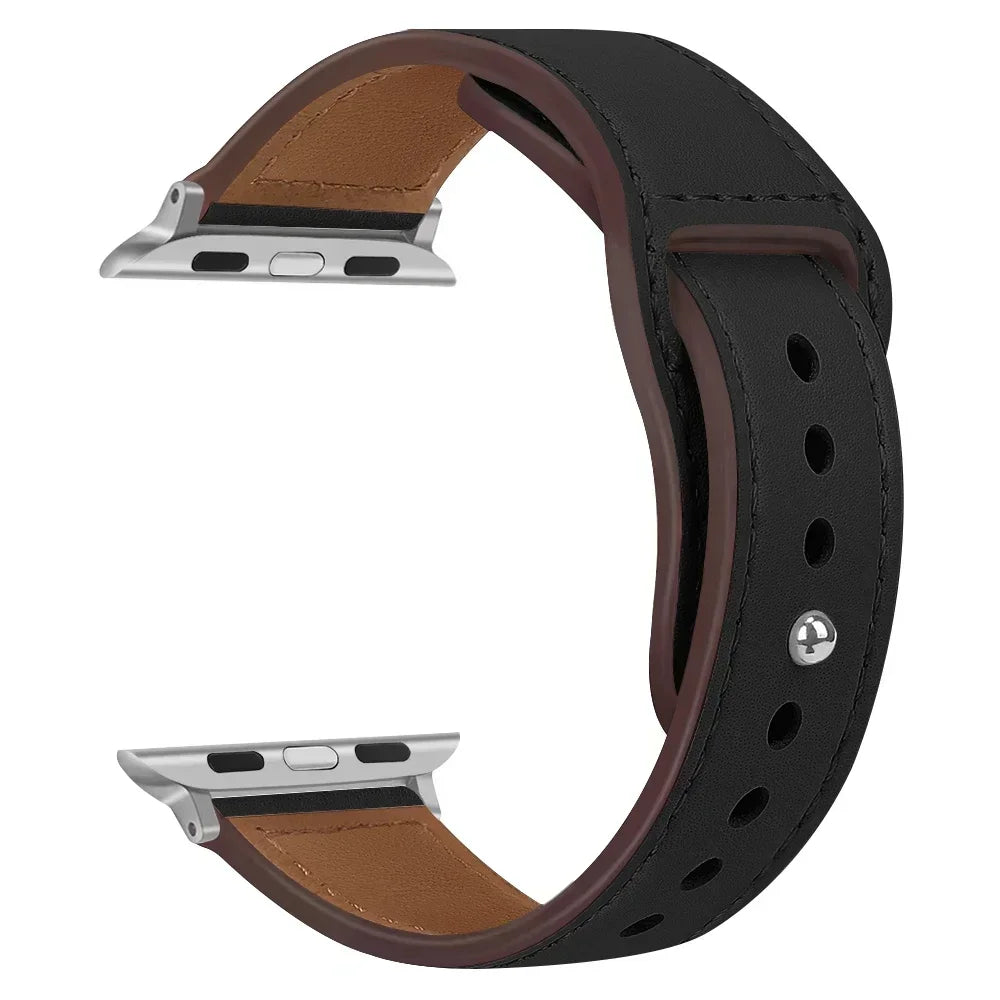Genuine Leather Apple Watch Band – Premium Strap for Series 3–9, Ultra & SE
