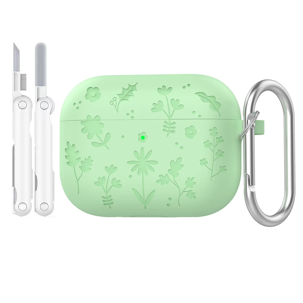 Floral Engraved Silicone Case for AirPods Pro 3 – Shockproof Protective Cover