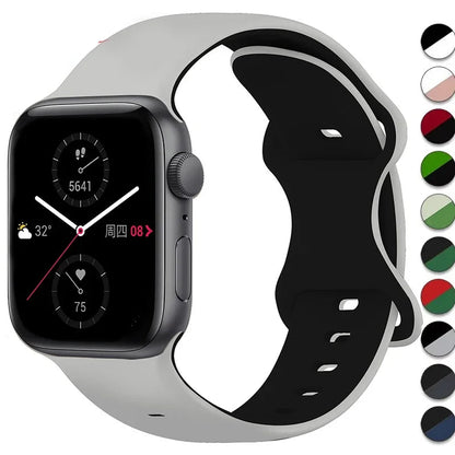 Two-Tone Sports Silicone Strap For Apple Watch