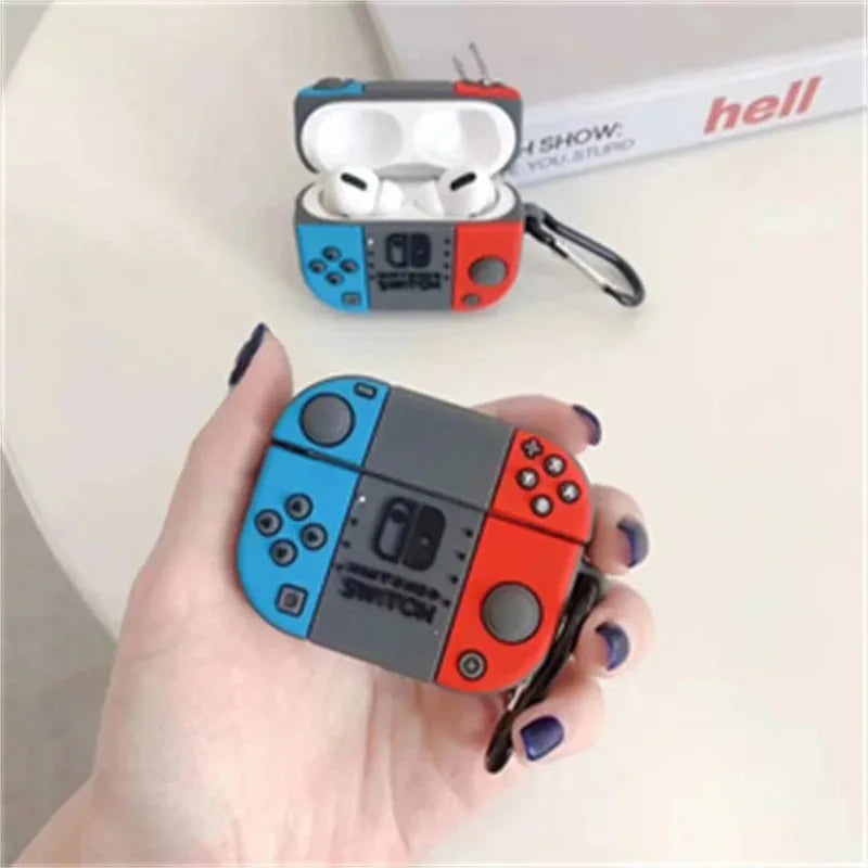 Cute Cartoon Silicone Case for AirPods 1/2/3/4 – Protective Cover with Keychain