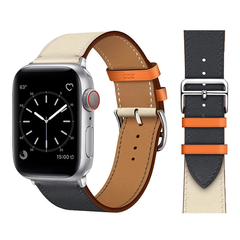 Leather Strap For Apple Watch Band 49mm 44mm 40mm 41mm 38mm 42 Single Tour Bracelet Correa iWatch Ultra Serie 3 4 6 SE 7 8 45mm