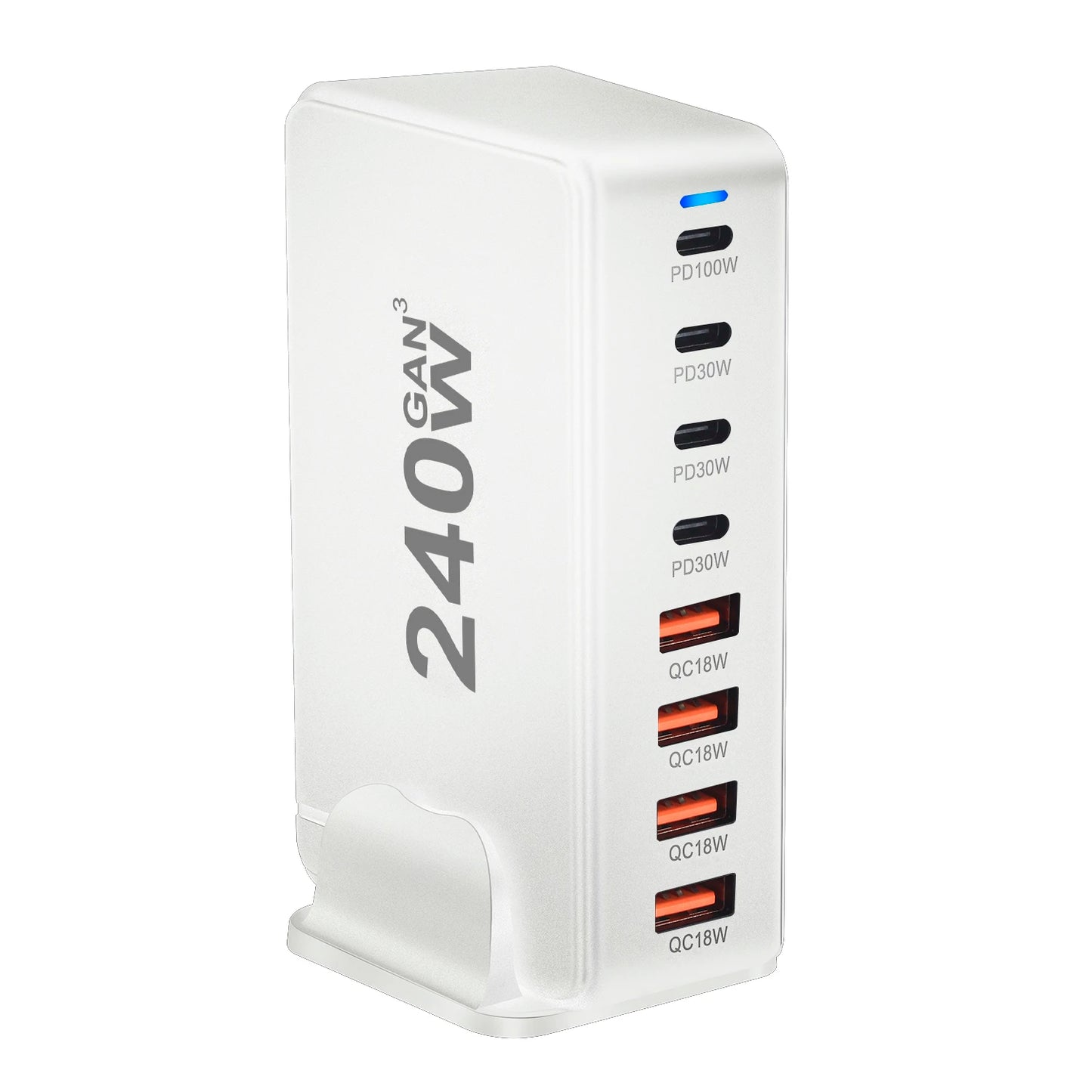 240W GaN Desktop Charger – 8 USB-C Ports with PD Fast Charging | US / EU / UK / AU Plug