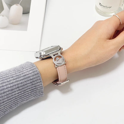 Diamond Leather Strap For Apple Watch