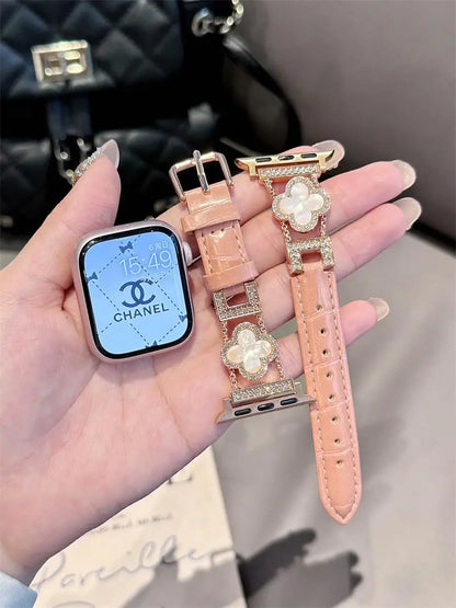 Clover fine diamond versatile pattern compatible with iWatch Apple strap 38mm 40mm 41mm 42mm 44mm 45mm 49mm