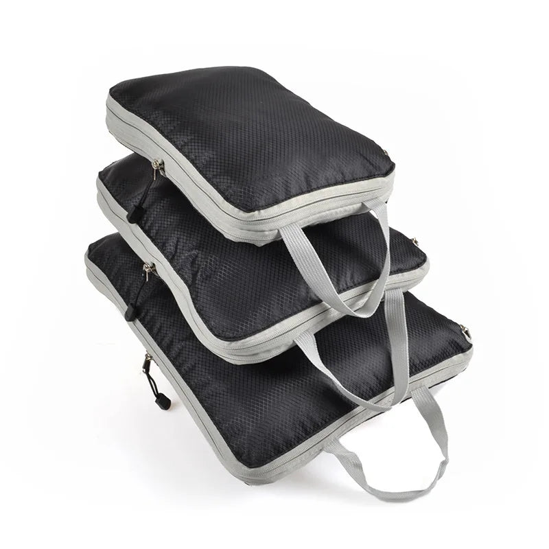 Travel Packing Cubes Set – Lightweight Compressible Luggage Organizers (3pcs)